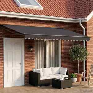 Imagine vidaXL Copertină retractabilă Antracit 4 x 2 m Poliester și metal
