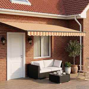 Imagine vidaXL Copertină retractabilă Galben, Portocaliu și Alb 4 x 2 m