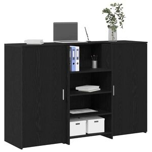 Imagine vidaXL Birou de recepție Stejar negru 155x50x103, 5 cm Lemn prelucrat