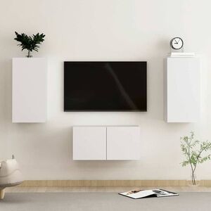 Imagine vidaXL Set dulapuri TV, 3 piese, alb, lemn prelucrat