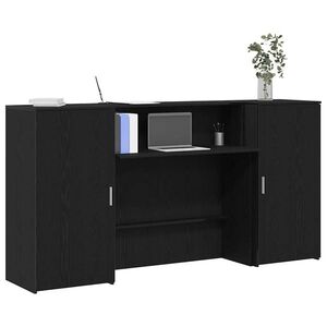 Imagine vidaXL Birou de recepție Stejar negru 200x50x103, 5 cm Lemn prelucrat