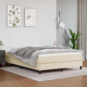 Imagine vidaXL Saltea cu arcuri buzunar, fermitate medie, crem, 140x190x20 cm, piele ecologică