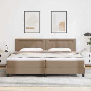 Imagine vidaXL Pat cu arcuri Cappuccino 200 x 200 cm Piele artificială