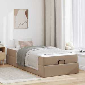 Imagine vidaXL Cadru de pat cu saltea Altele 2 buc. Cafeniu PVC