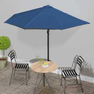 Imagine vidaXL Umbrelă balcon, tijă aluminiu albastru 300x155x223cm semirotund