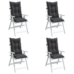 Imagine vidaXL Perne scaun cu spătar înalt, 4 buc. antracit 120x50x7 cm textil