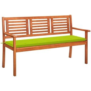 Imagine vidaXL Bancă grădină 3 locuri, cu pernă, 150 cm, lemn masiv eucalipt