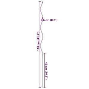 Imagine vidaXL Spirale pentru suport plante, 20 buc., 110 cm, oțel galvanizat