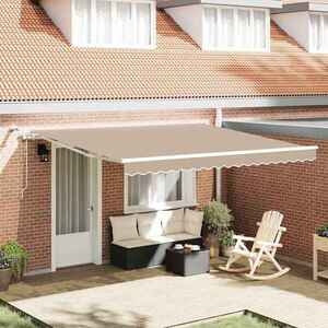 Imagine vidaXL Copertină retractabilă Bej 400 × 300 cm Poliester