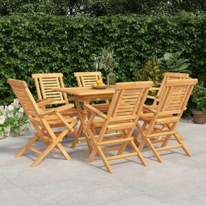 Imagine vidaXL Set mobilier de grădină, 7 piese, lemn masiv de tec