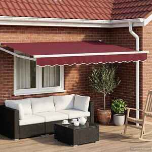 Imagine vidaXL Copertină retractabilă Burgundy 3 x 2 m