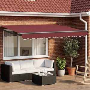 Imagine vidaXL Copertină retractabilă Burgundy 3, 5 x 2 m Poliester și metal