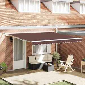 Imagine vidaXL Copertina retractabilă automat cu LED, maro, 400x300 cm