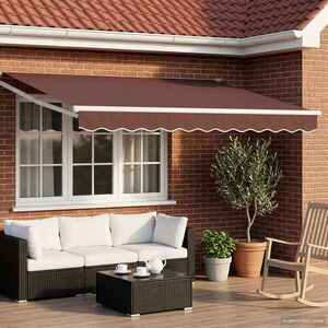 Imagine vidaXL Copertină retractabilă Maro 3 x 2 m 100% Poliester și Aluminiu