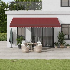 Imagine vidaXL Copertina retractabilă manual cu LED, vișiniu, 500x350 cm
