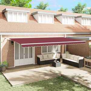 Imagine vidaXL Copertina retractabilă automat cu LED, vișiniu, 600x300 cm