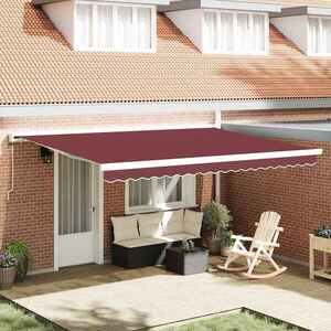 Imagine vidaXL Copertina retractabilă manual, vișiniu, 450x300 cm