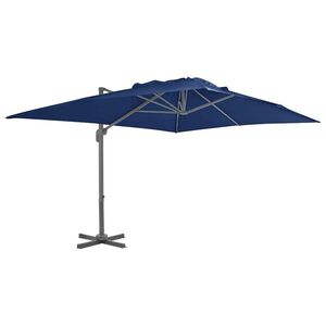 Imagine vidaXL Umbrelă în consolă cu stâlp din aluminiu, albastru azur, 4x3 m