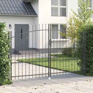 Imagine vidaXL Poartă Dublă WOERDEN 299, 5 x 224, 5 cm Oțel Gri Blocat