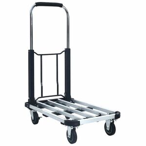Imagine vidaXL Cărucior de transport pliabil, 150 kg, argintiu, aluminiu