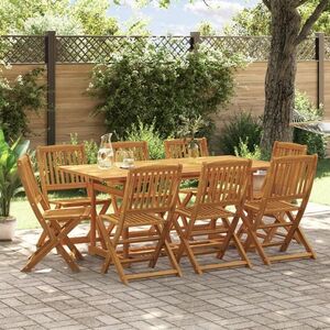 Imagine vidaXL Set mobilier de grădină 9 piese 180x90x75 cm, lemn masiv acacia