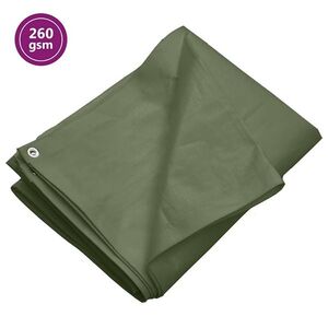 Imagine vidaXL Prelată 260 g/m², verde, 3x5 m, HDPE