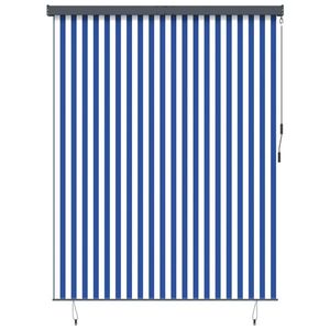 Imagine vidaXL Rulou textil Albastru și Alb 220 x 250 cm Țesătură și Aluminiu