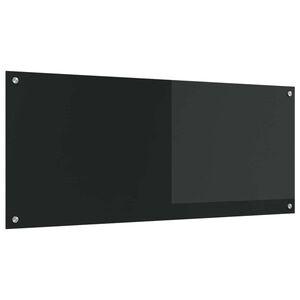 Imagine vidaXL Panou de bucătărie Negru 120 x 50 cm sticlă securizată