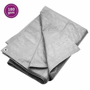 Imagine vidaXL Prelată 180 g/m², gri, 8x12 m, HDPE