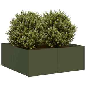 Imagine vidaXL Jardinieră verde măsline 80x80x30 cm oțel