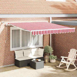 Imagine vidaXL Copertină retractabilă Roșu și Alb 300 x 250 cm Poliester