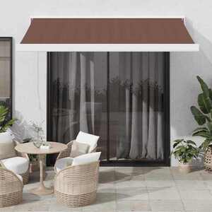 Imagine vidaXL Copertină retractabilă manual, maro, 350x250 cm