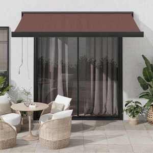 Imagine vidaXL Copertina retractabilă automat, maro, 350x250 cm