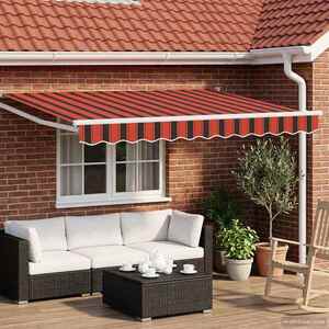 Imagine vidaXL Copertină retractabilă Portocalie, Neagră și Galbenă 3 x 2 m