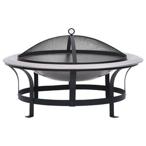 Imagine vidaXL Vatră de foc de exterior cu grătar, 76 cm, oțel inoxidabil
