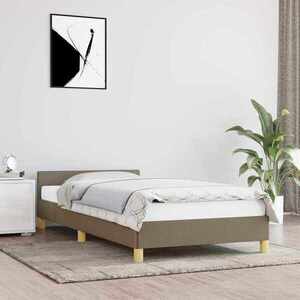 Imagine vidaXL Cadru de pat fără saltea, gri taupe, 100x200 cm, textil