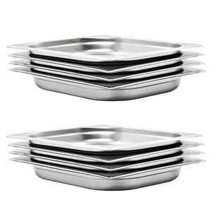 Imagine vidaXL Recipiente Gastronorm 8 buc. GN 1/2 40 mm oțel inoxidabil