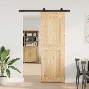 Imagine vidaXL Ușă glisantă NARVIK Natural și Negru 80 x 210 cm (152, 5 cm)