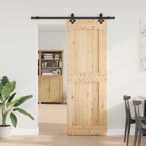 Imagine vidaXL Ușă glisantă NARVIK Natural și Negru 80 x 210 cm (152, 5 cm)
