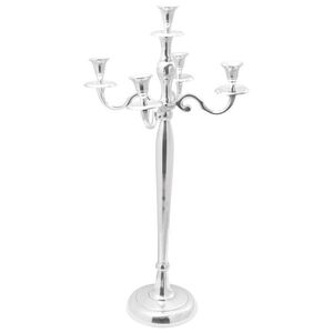 Imagine vidaXL Suport pentru lumânări Argintiu 32 x 32 x 79, 5 cm Aluminiu