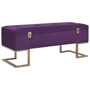 Imagine vidaXL Banchetă cu un compartiment de depozitare violet 105cm catifea