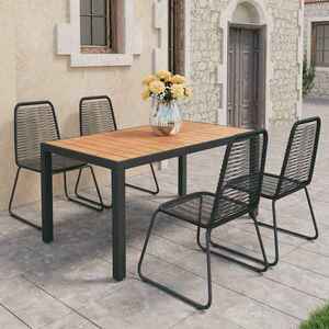 Imagine vidaXL Set mobilier de grădină, 5 piese, negru și maro, ratan PVC