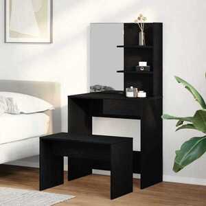 Imagine vidaXL Set de Dressing 2 buc. Stejar Negru 74, 5 x 40 x 141 cm