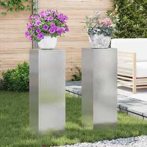 Imagine vidaXL Suport pentru plante 2 buc. Argintiu 24 x 24 x 75 cm
