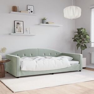 Imagine vidaXL Cadru de pat, gri deschis, 100x190 cm, catifea
