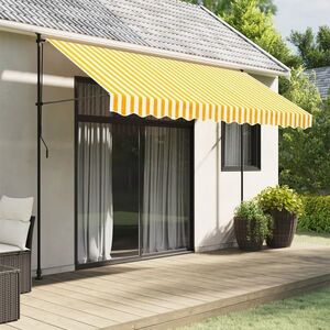 Imagine vidaXL Pânză de rezervă fald copertină galben și alb 350 cm dungi