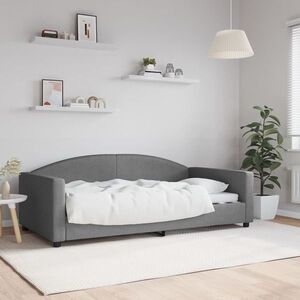 Imagine vidaXL Cadru de pat, gri închis, 100x190 cm, material textil