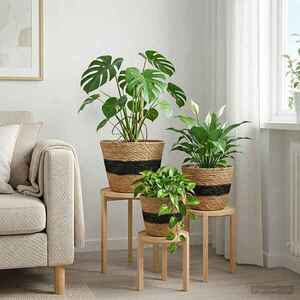 Imagine vidaXL 3 buc. Natural și Negru Ø26 x 19 cm 100% Iarbă de mare