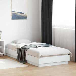 Imagine vidaXL Cadru de pat cu LED Alb 80 x 200 cm Lemn prelucrat