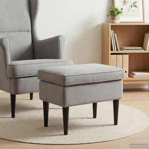 Imagine vidaXL Taburet Gri deschis 55 x 35 x 41 cm Catifea